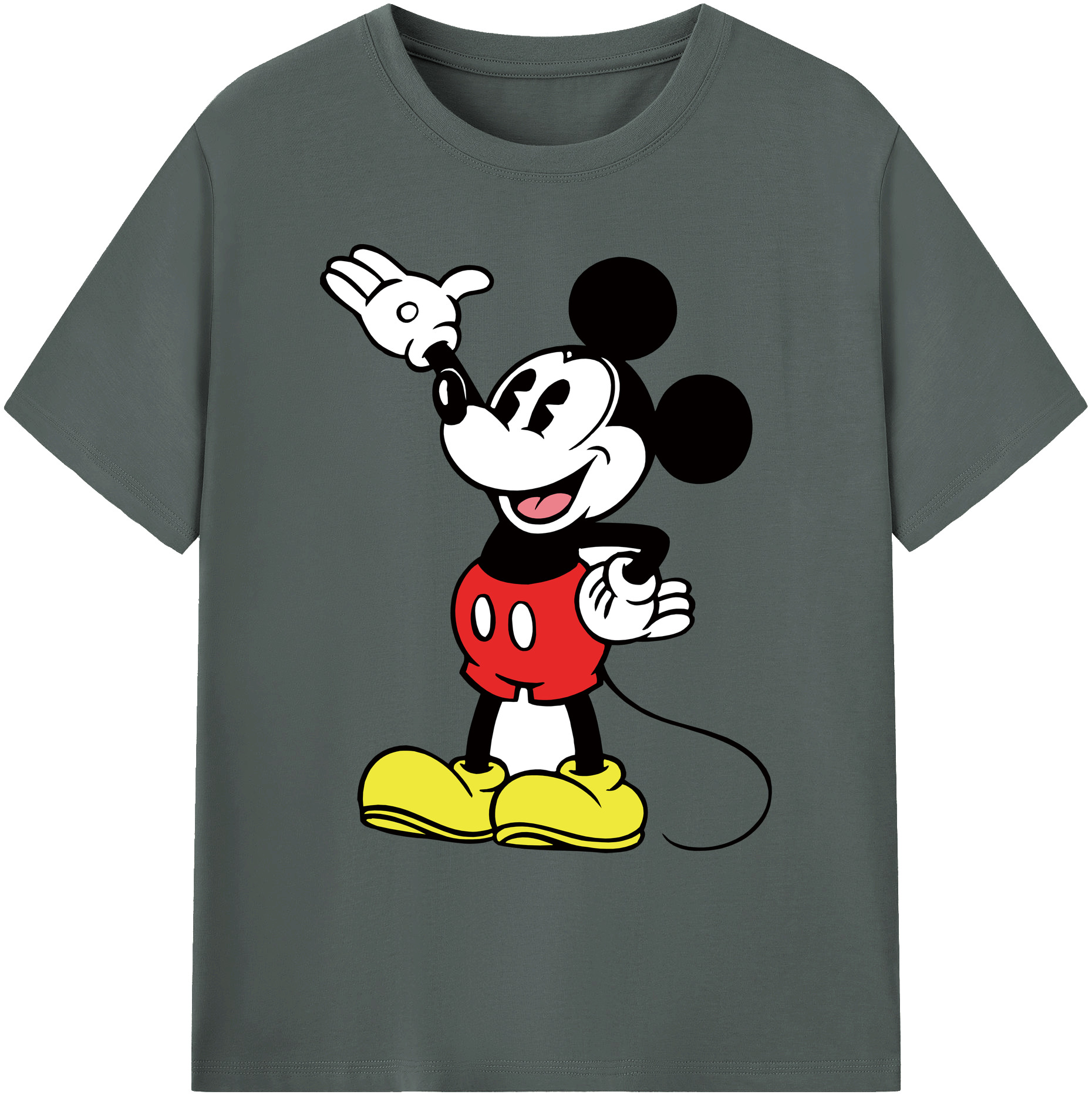 ミッキーマウス Mickey Mouse 綿100％ メンズ半袖Tシャツ｜肌触りやわらか＆通気性